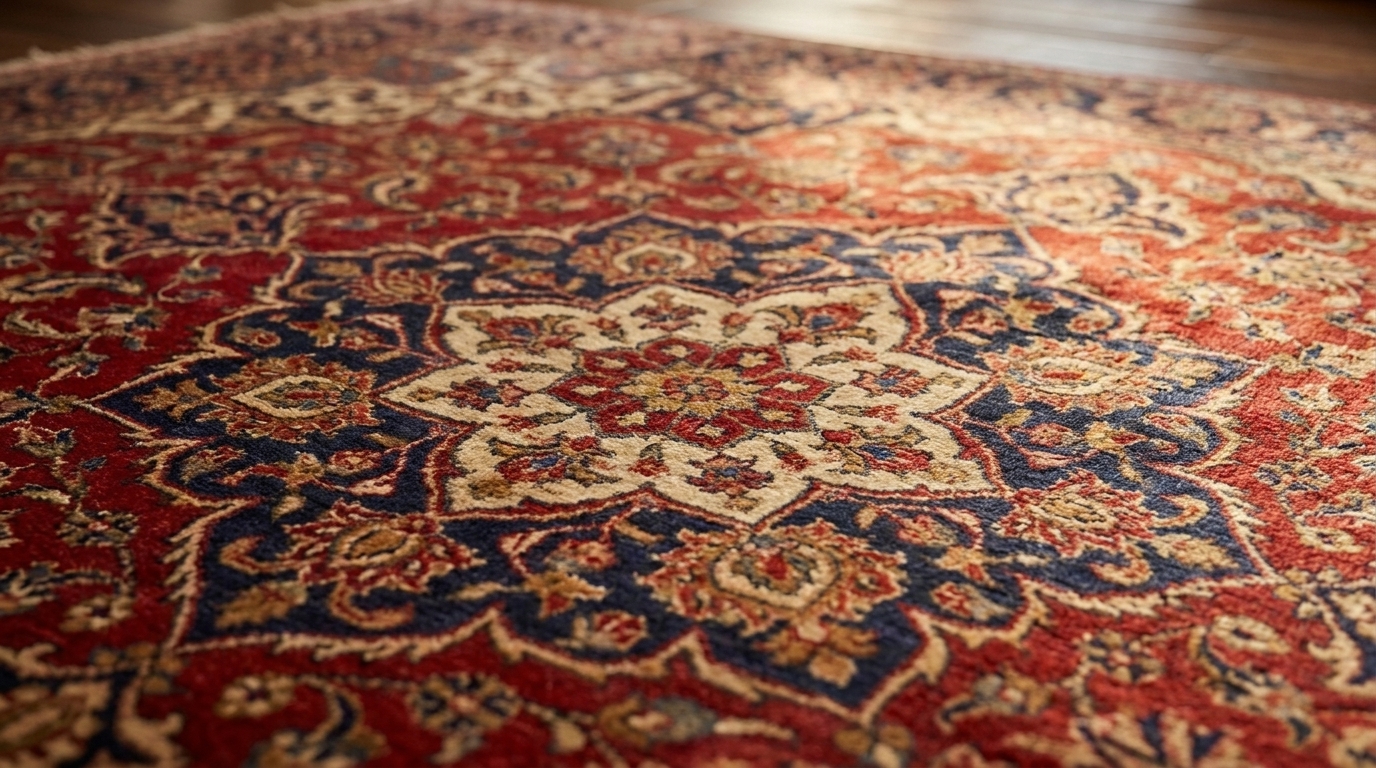 Close detail of a handwoven rug